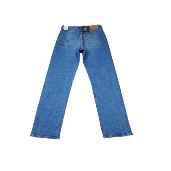 Levi's Premium Wedgie Straight Fit Medium Wash Blue Stretch Size 25x28 High Rise - Picture 3 of 10